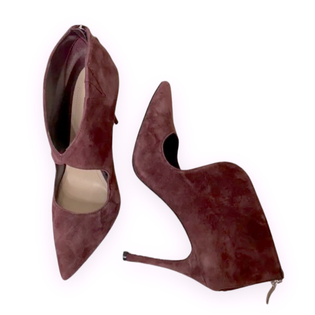 Bcbgeneration Maroon Suede Pointy Toe Heels Size 7